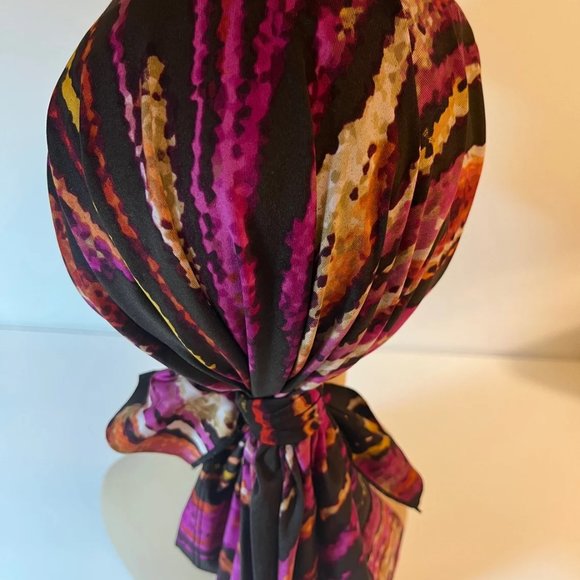 Boho Scarf Cap Women Modern Bohemian style Handmade Upcycled clothes to Caps - Picture 3 of 3